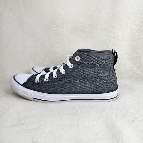 Converse All Star Mid Top Grey Canvas Lace Up Skate Shoes Size Mens 8 Women 10 - Picture 3 of 15